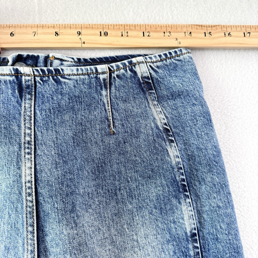 Pilcro Anthropolgie Jeans Womens‎ 28 Wide Leg Ankle Crop Denim Back Zip Fade - Picture 10 of 13